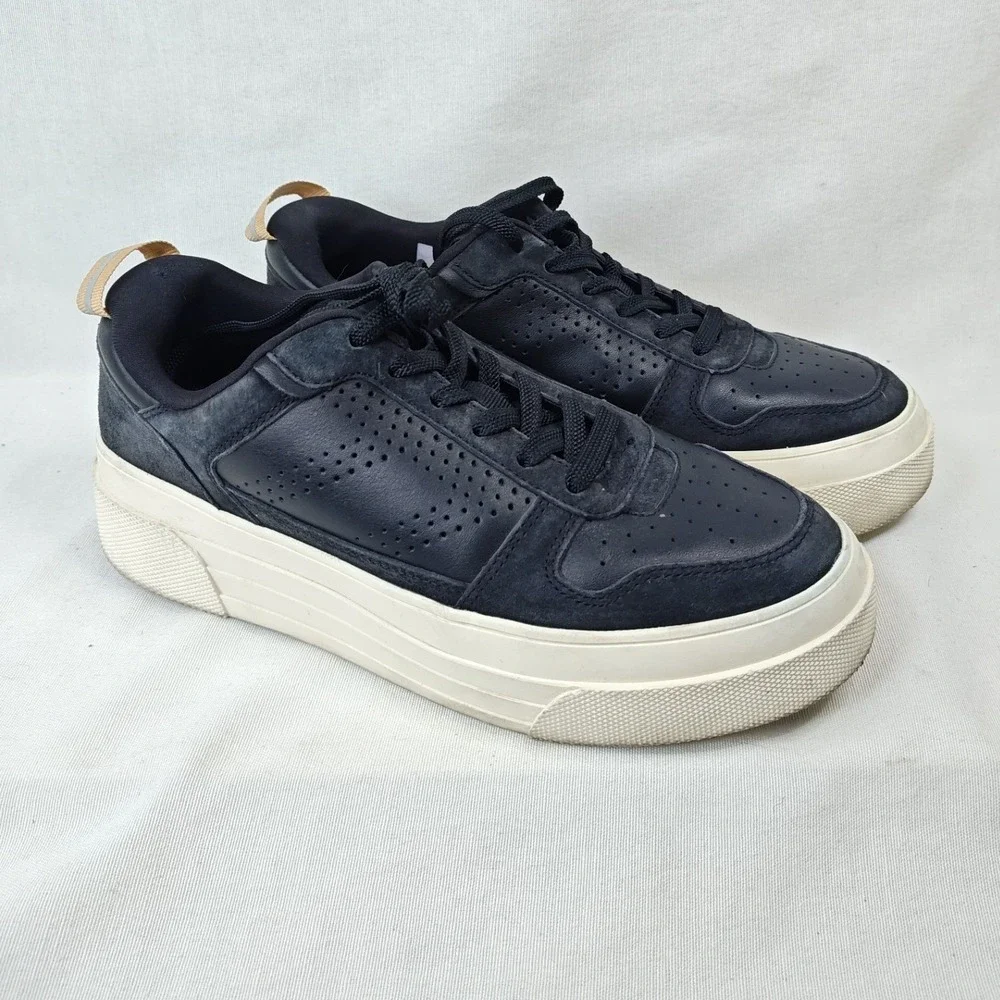Le Tigre Midtown Low Sneakers Women's  8M Black Leather‎ Platform Shoes